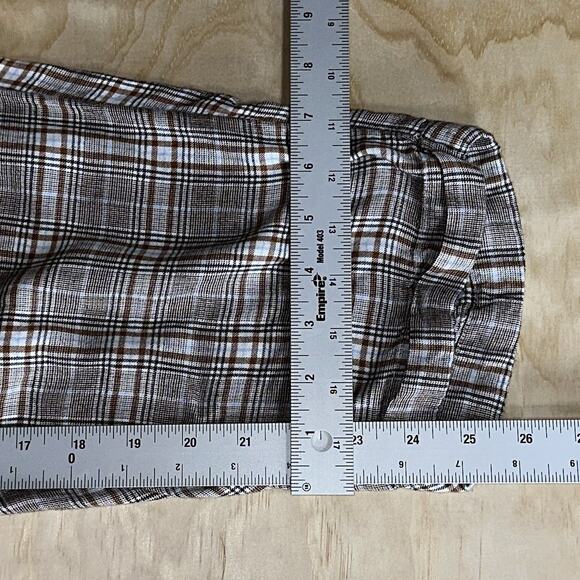 American Eagle Outfitters Women’s Plaid Paperbag Waist pants Size Medium Brown - Picture 4 of 8